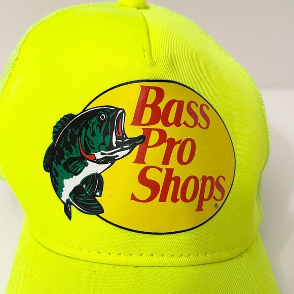 Bass Pro Shops Adjustable SnapBack Mesh Fishing Hat Cap Neon - Picture 2 of 16